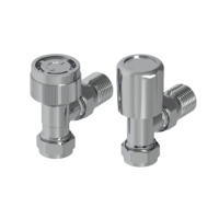 Elego Chrome Modern TRV Base Angled  with Lockshield