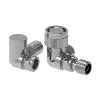 Elego Chrome Modern TRV Base Corner  with Lockshield