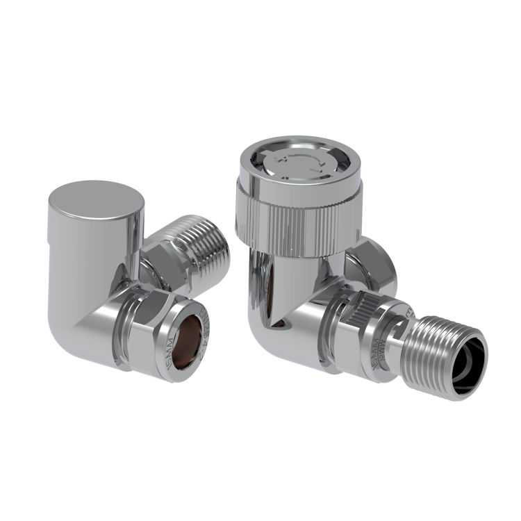 Elego Chrome Modern TRV Base Corner  with Lockshield