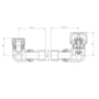 Elego Chrome Modern TRV Base Corner  with Lockshield