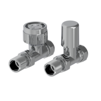Elego Chrome Modern TRV Base Straight  with Lockshield