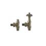 Maesta Antique Brass Traditional TRV Angled Thermostatic Radiator Valves With Lockshield