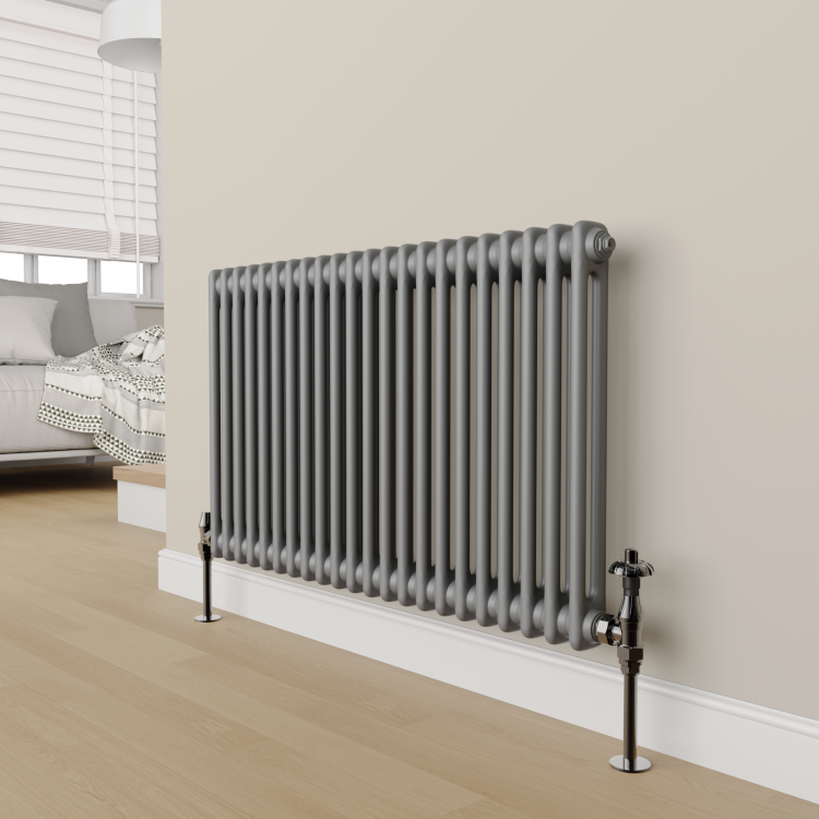 Maesta Black Nickel Traditional TRV Angled Thermostatic Radiator Valves With Lockshield