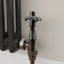 Maesta Black Nickel Traditional TRV Angled Thermostatic Radiator Valves With Lockshield