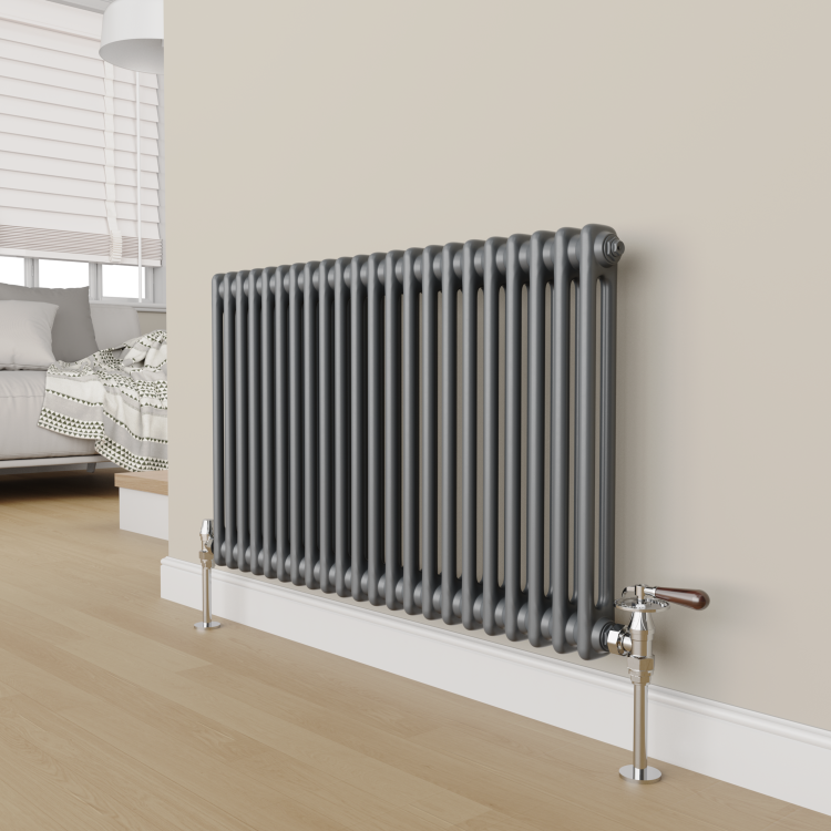 Maesta Chrome Traditional Manual Angled Radiator Valves With Lockshield