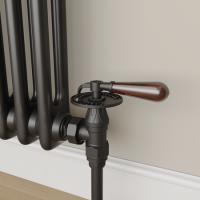 Maesta Matte Black Traditional Manual Angled Radiator Valves With Lockshield Maesta Matte Black Traditional Manual Angled Radiator Valves With Lockshield