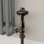 Maesta Black Nickel Traditional TRV Angled Thermostatic Radiator Valves With Lockshield