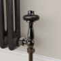 Maesta Black Nickel Traditional TRV Angled Thermostatic Radiator Valves With Lockshield