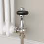 Maesta Chrome Traditional TRV Angled Thermostatic Radiator Valves With Lockshield