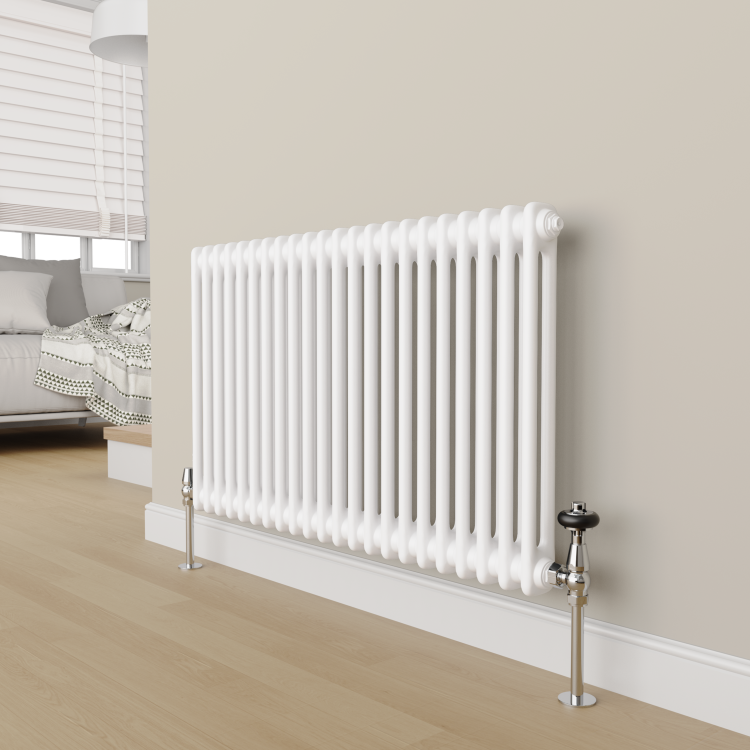 Maesta Chrome Traditional TRV Angled Thermostatic Radiator Valves With Lockshield