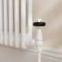 Maesta White Traditional TRV Angled Thermostatic Radiator Valves With Lockshield