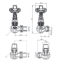 Elego Matte Black Traditional TRV Corner Thermostatic Radiator Valves With Lockshield