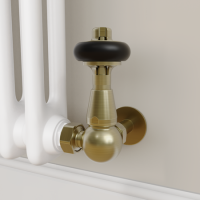 Maesta Antique Brass Traditional TRV Corner Thermostatic Radiator Valves With Lockshield Maesta Antique Brass Traditional TRV Corner Thermostatic Radiator Valves With Lockshield