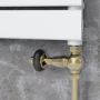 Maesta Antique Brass Traditional TRV Straight Thermostatic Radiator Valves With Lockshield
