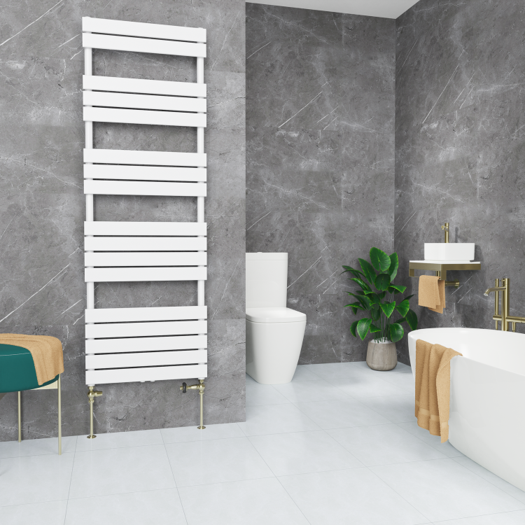 Maesta Antique Brass Traditional TRV Straight Thermostatic Radiator Valves With Lockshield