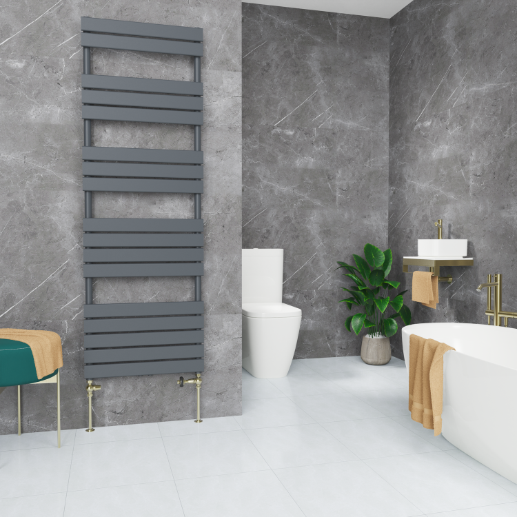 Maesta Antique Brass Traditional TRV Straight Thermostatic Radiator Valves With Lockshield