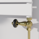 TRVT-ST-9BB Maesta Brushed Brass Traditional TRV Straight Thermostatic Radiator Valves With Lockshield