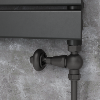 Maesta Matte Black Traditional TRV Straight Thermostatic Radiator Valves With Lockshield Maesta Matte Black Traditional TRV Straight Thermostatic Radiator Valves With Lockshield