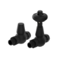 Maesta Matte Black Traditional TRV Straight Thermostatic Radiator Valves With Lockshield