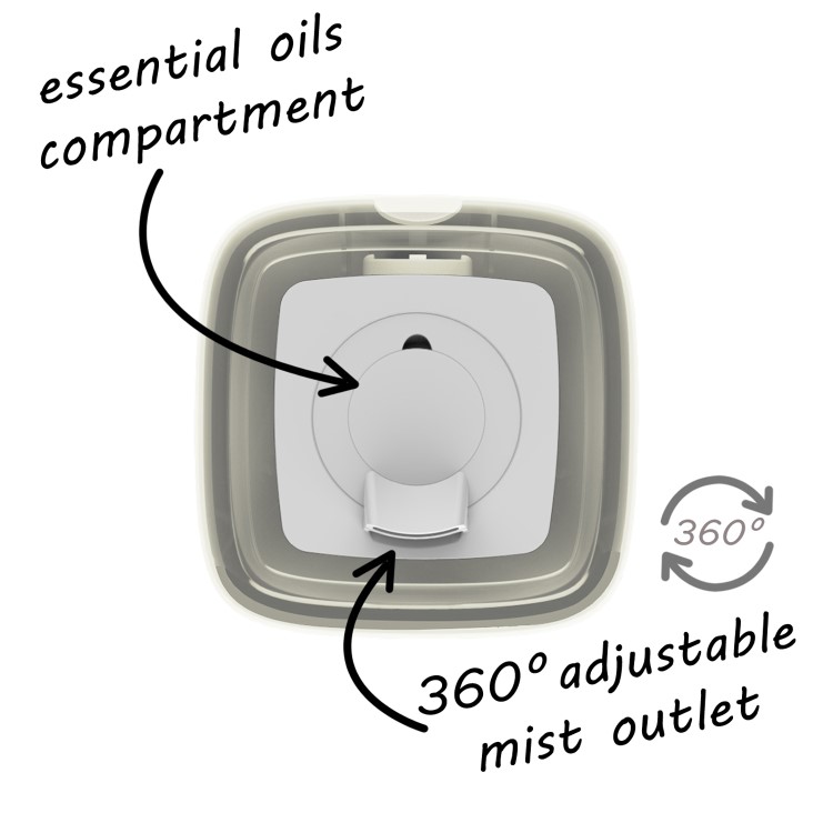 electriQ 2L Cool Mist Humidifier and Light Up Aroma Diffuser