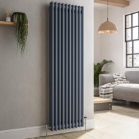 Reggio Anthracite Vertical Double Column Traditional Radiator 1500x470mm 3715 BTU - Cast Iron Style Reggio Anthracite Vertical Double Column Traditional Radiator 1500x470mm 3715 BTU - Cast Iron Style
