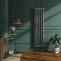 Reggio Salt & Pepper Vertical Double Column Traditional Radiator 1800x470mm 4399 BTU - Cast Iron Style