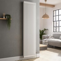Reggio White Vertical Double Column Traditional Radiator 1800x470mm 4399 BTU - Cast Iron Style Reggio White Vertical Double Column Traditional Radiator 1800x470mm 4399 BTU - Cast Iron Style