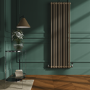 Reggio Beige grey Vertical Double Column Traditional Radiator 1800x560mm 5279 BTU - Cast Iron Style
