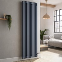 Reggio Anthracite Vertical Double Column Traditional Radiator 1800x560mm 5279 BTU - Cast Iron Style Reggio Anthracite Vertical Double Column Traditional Radiator 1800x560mm 5279 BTU - Cast Iron Style