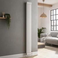 Reggio White Vertical Double Column Traditional Radiator 1800x200mm 1759 BTU - Cast Iron Style Reggio White Vertical Double Column Traditional Radiator 1800x200mm 1759 BTU - Cast Iron Style
