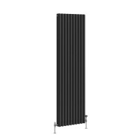 Refurbished - Reggio Midnight Black Vertical Triple Column Traditional Radiator 1500x470mm 4688 BTU - Cast Iron Style