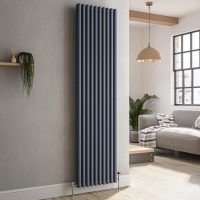 Reggio Anthracite Vertical Triple Column Traditional Radiator 1800x470mm 5545 BTU - Cast Iron Style Reggio Anthracite Vertical Triple Column Traditional Radiator 1800x470mm 5545 BTU - Cast Iron Style