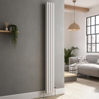 Reggio White Vertical Triple Column Traditional Radiator 1800x200mm 2218 BTU - Cast Iron Style Reggio White Vertical Triple Column Traditional Radiator 1800x200mm 2218 BTU - Cast Iron Style