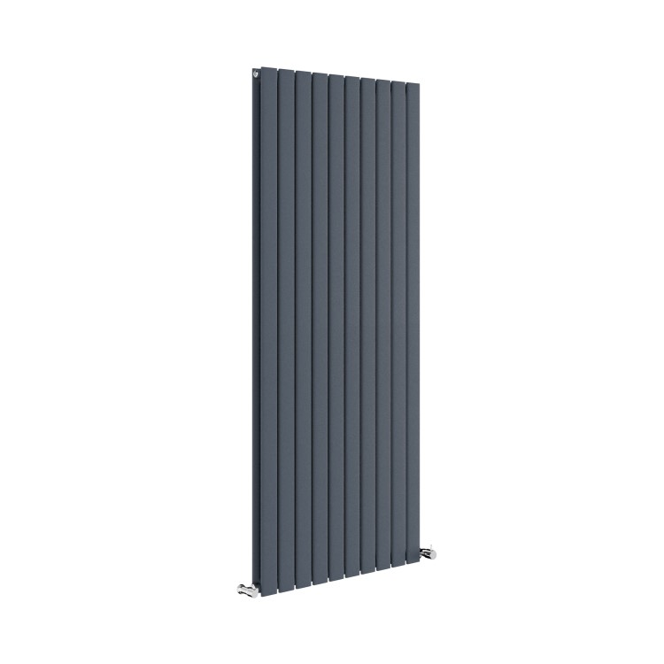 GRADE A2 - Riace Anthracite Vertical Flat Designer Radiator 1600x680mm Double Panel 6145 BTU