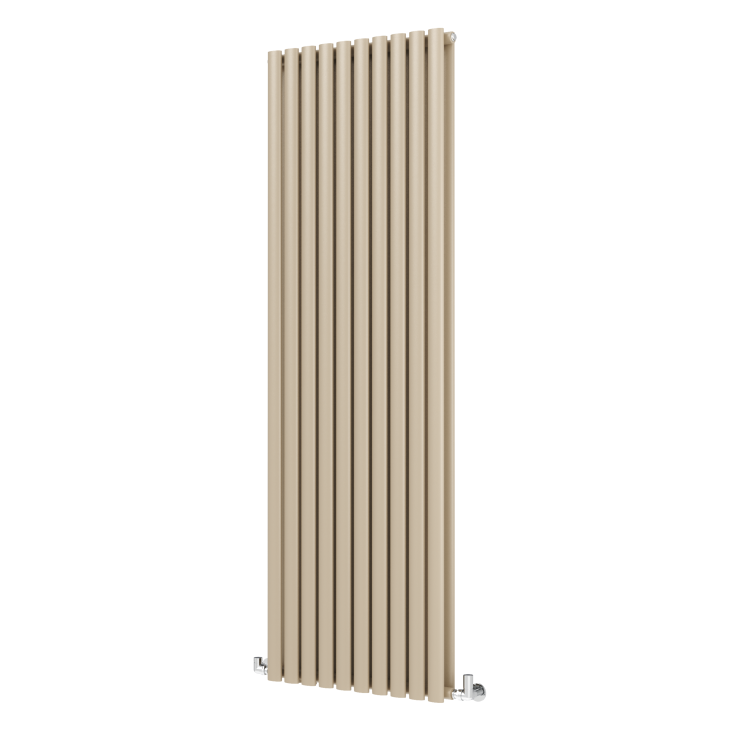 Sorrento Beige grey Vertical Oval Designer Radiator 1800x590mm Double Panel 6229 BTU