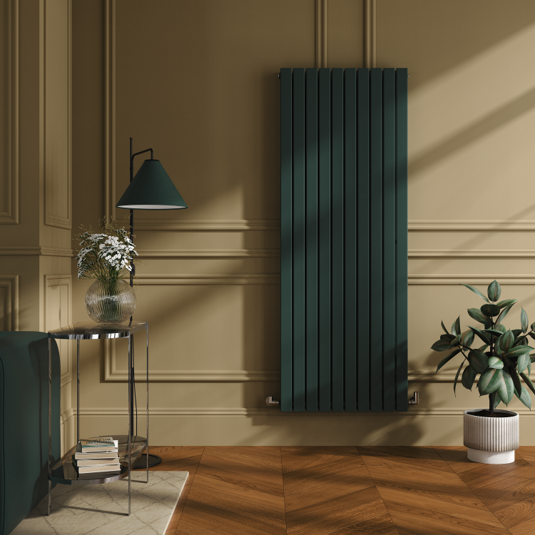 Riace Evergreen Vertical Flat Designer Radiator 1800x680mm Double Panel 6947 BTU