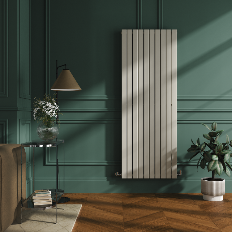 Riace Linen Vertical Flat Designer Radiator 1800x680mm Double Panel 6947 BTU
