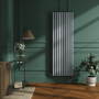 Sorrento Salt & Pepper Vertical Oval Designer Radiator 1800x590mm Double Panel 6229 BTU