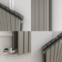 Riace Smoked Stone Vertical Flat Designer Radiator 1800x680mm Double Panel 6947 BTU