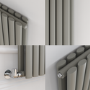 Sorrento Smoked Stone Vertical Oval Designer Radiator 1800x590mm Double Panel 6229 BTU