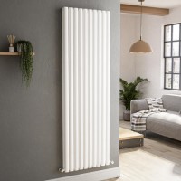 Sorrento White Vertical Oval Designer Radiator 1800x590mm Double Panel 6229 BTU Sorrento White Vertical Oval Designer Radiator 1800x590mm Double Panel 6229 BTU