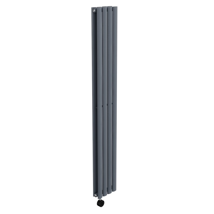 Anthracite Vertical Smart Electric Radiator with Wi-Fi Thermostat - 1.2kW - Double Panel H1600xW236mm - Bathroom Safe