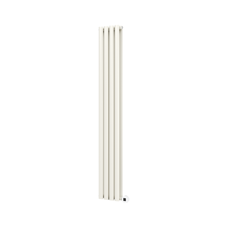 Linen Vertical Smart Electric Radiator with Wi-Fi Thermostat - 1.2KW - H1600xW236 - Bathroom Safe