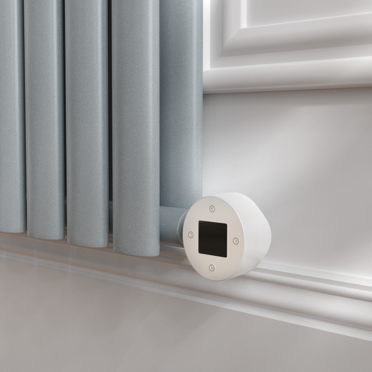 Salt & Pepper Vertical Smart Electric Radiator with Wi-Fi Thermostat - 1200W - H1600xW236mm - Bathroom Safe