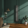 Smoked Stone Vertical Smart Electric Radiator with Wi-Fi Thermostat - 1200W - H1600xW236mm - Bathroom Safe