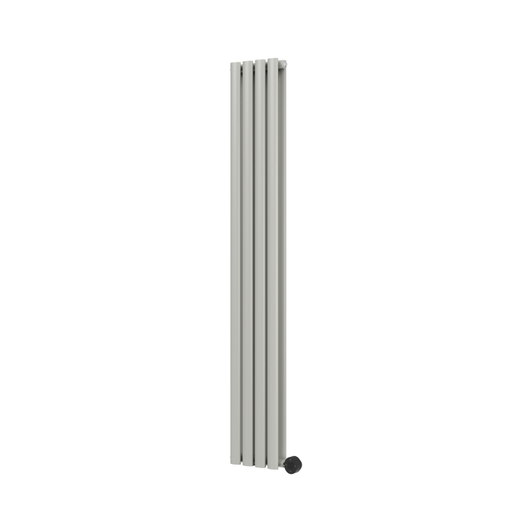 Smoked Stone Vertical Smart Electric Radiator with Wi-Fi Thermostat - 1200W - H1600xW236mm - Bathroom Safe
