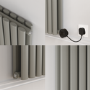Smoked Stone Vertical Smart Electric Radiator with Wi-Fi Thermostat - 1200W - H1600xW236mm - Bathroom Safe