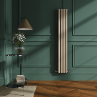 Sorrento Cleopatra Vertical Oval Designer Radiator 1600x236mm Double Panel 2234 BTU