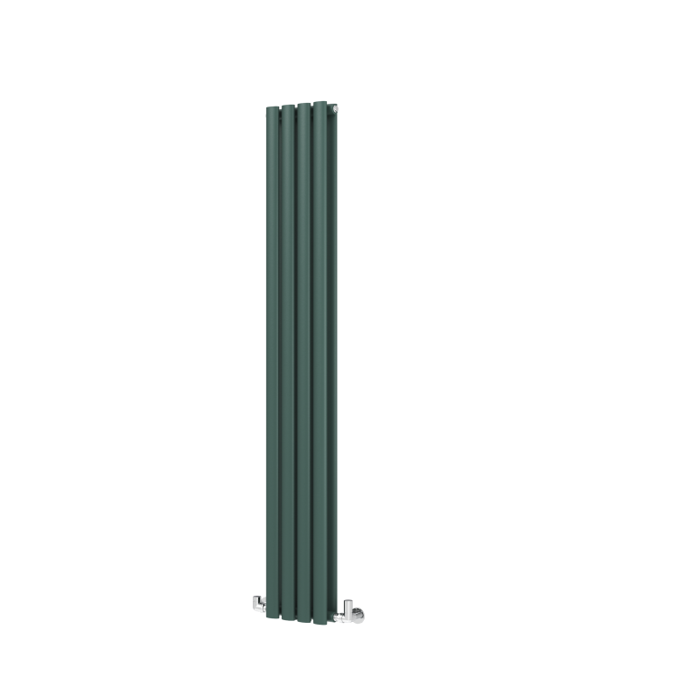 Sorrento Evergreen Vertical Oval Designer Radiator 1600x236mm Double Panel 2234 BTU