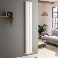 Sorrento White Vertical Oval Designer Radiator 1800x236mm Double Panel 2491 BTU Sorrento White Vertical Oval Designer Radiator 1800x236mm Double Panel 2491 BTU